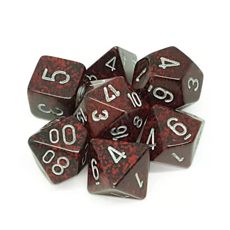 Chessex Speckled Polyhedral 7-Die Set - Silver Volcano-25344