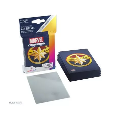 Gamegenic - Marvel Champions Art Sleeves - Captain Marvel (50+1 Sleeves)-GGS10092ML