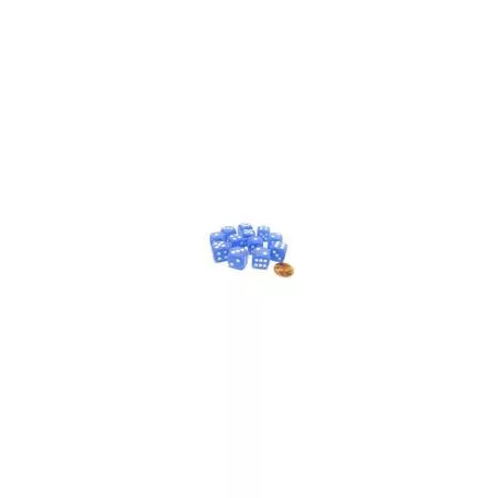 Chessex 16mm d6 with pips Dice Blocks (12 Dice) - Frosted Blue w/white-27606