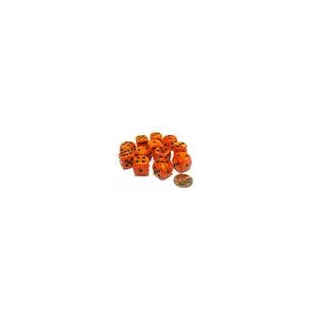 Chessex 16mm d6 with pips Dice Blocks (12 Dice) - Vortex Orange w/black-27633