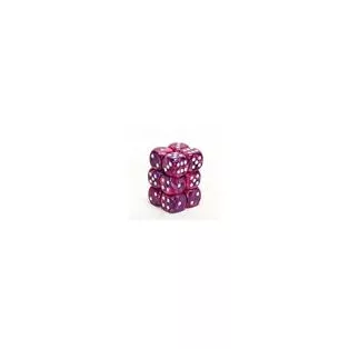 Chessex 16mm d6 with pips Dice Blocks (12 Dice) - Festive Violet w/white-27657
