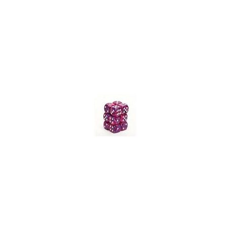 Chessex 16mm d6 with pips Dice Blocks (12 Dice) - Festive Violet w/white-27657