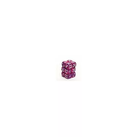 Chessex 16mm d6 with pips Dice Blocks (12 Dice) - Festive Violet w/white-27657
