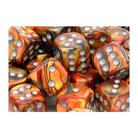 Chessex 16mm d6 with pips Dice Blocks (12 Dice) - Lustrous Gold w/silver-27693