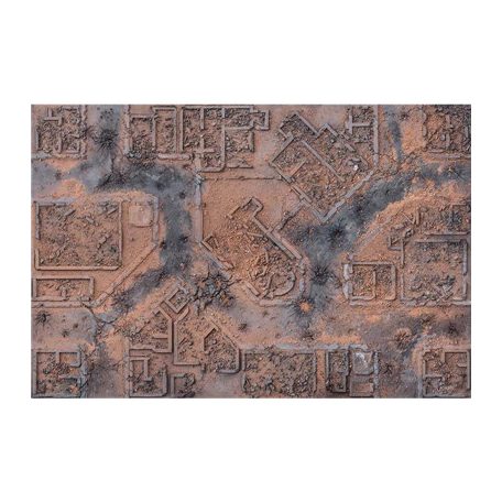 Kraken Wargames Gaming Mat - Desert Warzone City 6x4 Gaming Mat 2.0-KWG-64-15