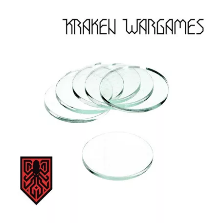 Kraken Wargames - Clear Base Round 40x3mm (5)-KWG0353
