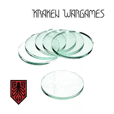 Kraken Wargames - Clear Base Round 24x3mm (10)-KWG0363