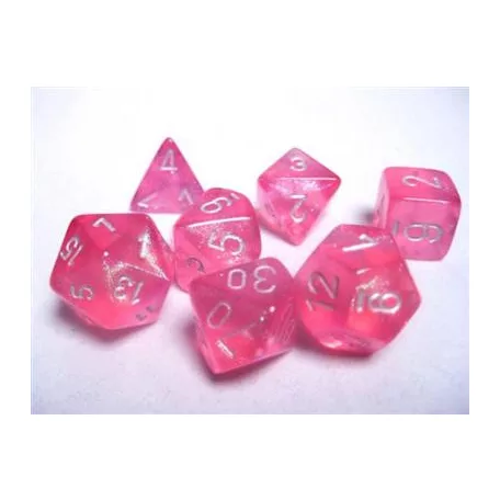 Chessex Borealis Polyhedral Pink/silver Luminary 7-Die Set-27584