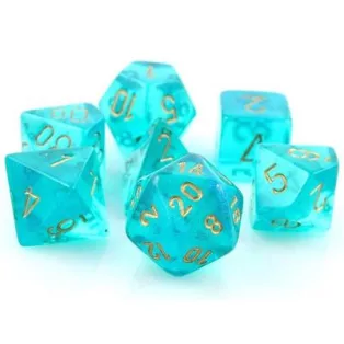 Chessex Borealis Polyhedral Teal/gold Luminary 7-Die Set-27585