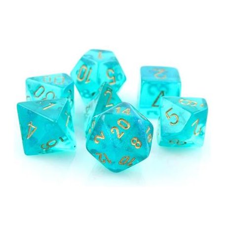 Chessex Borealis Polyhedral Teal/gold Luminary 7-Die Set-27585