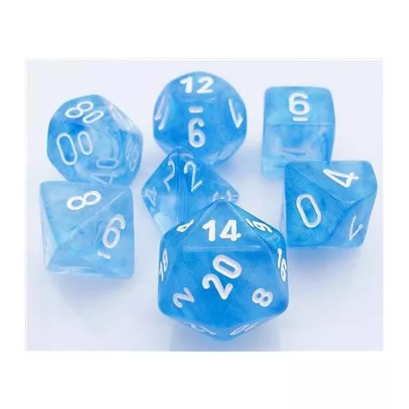 Chessex Borealis Polyhedral Sky Blue/white 7-Die Set-27586