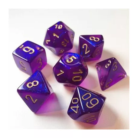 Chessex Borealis Polyhedral Royal Purple/gold Luminary 7-Die Set-27587