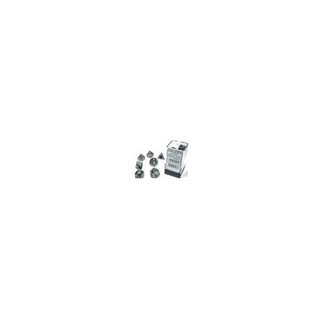 Chessex Borealis 16mm d6 Light Smoke/silver Luminary Dice Block (12 dice)-27778