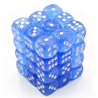 Chessex Borealis 12mm d6 Sky Blue/white Luminary Dice Block (36 dice)-27986