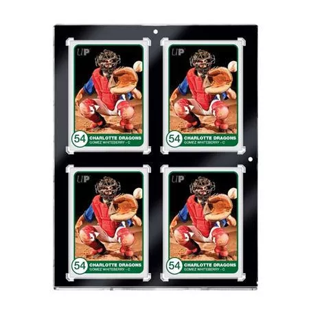 UP - 35PT 4-Card Black Border UV ONE-TOUCH Magnetic Holder-15401-UV