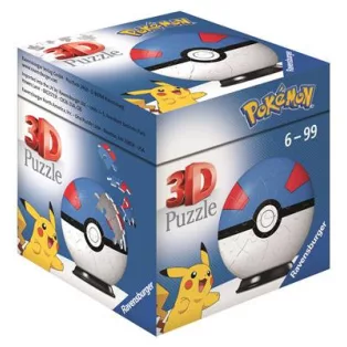 Ravensburger 3D Puzzle-Ball - Pokémon Pokéballs - Superball 54pc - DE/NL/SP/FR/IT/EN-11265