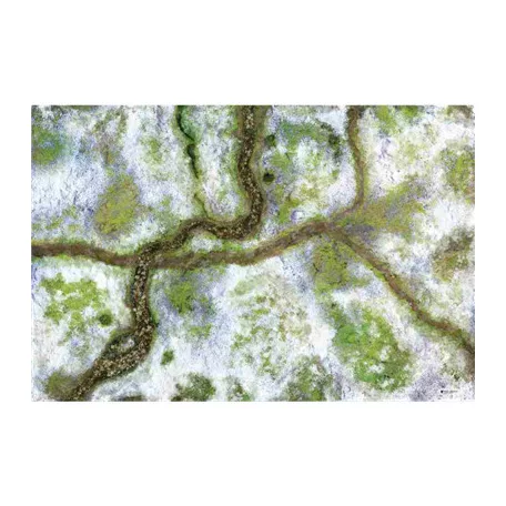 Kraken Wargames Gaming Mat - Snow Valley 44"x30" Gaming Mat-KWG-CP-45