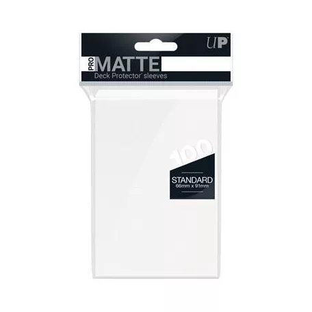 UP - Standard Deck Protector - PRO-Matte White (100 Sleeves)-84513