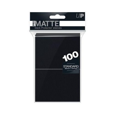 UP - Standard Deck Protector - PRO-Matte Black (100 Sleeves)-84515