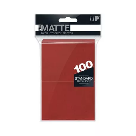 UP - Standard Deck Protector - PRO-Matte Red (100 Sleeves)-84516