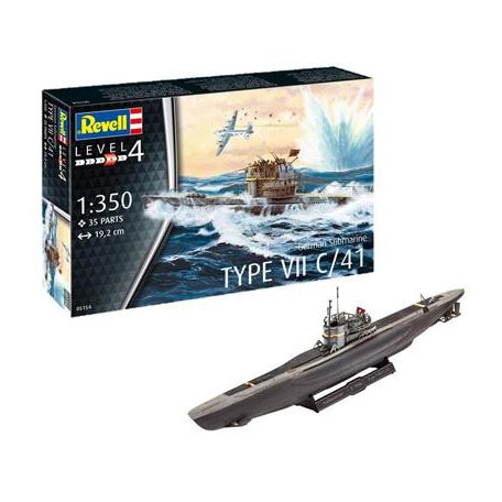 Revell: German Submarine Type VII C/41 (1:350) - EN/DE/FR/NL/ES/IT-05154