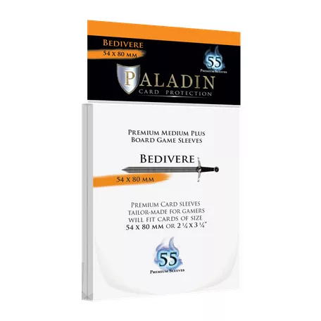 Paladin Sleeves - Bedivere Premium Medium Plus 54x80mm (55 Sleeves)-BED-CLR