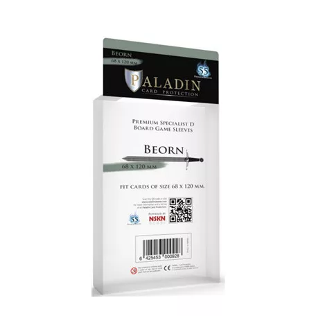 Paladin Sleeves - Beorn Premium Specialist D 68x120mm (55 Sleeves)-BEO-CLR