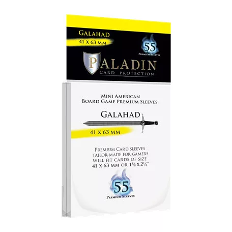 Paladin Sleeves - Galahad Premium Mini American 41x63mm (55 Sleeves)-GAL-CLR