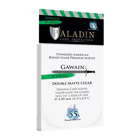 Paladin Sleeves - Gawain Premium Standard American 57x89mm (55 Sleeves)-GAW-CLR