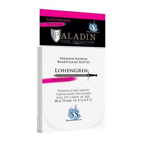 Paladin Sleeves - Lohengrin Premium Medium 50x75mm (55 Sleeves)-LOH-CLR