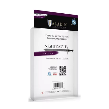 Paladin Sleeves - Nightingale Premium Wider XL PLUS 127x153mm (55 Sleeves)-NGH-CLR