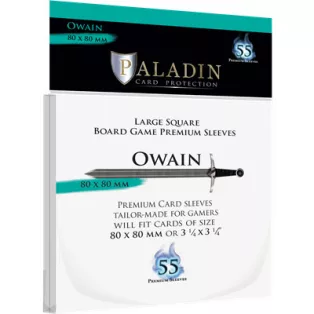 Paladin Sleeves - Owain Premium Large Square 80x80mm (55 Sleeves)-OWA-CLR