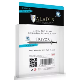 Paladin Sleeves - Trevor Premium Medium+ Square 76x76mm (55 Sleeves)-TRE-CLR