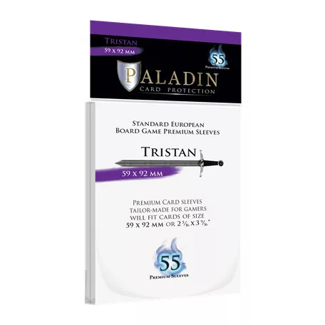 Paladin Sleeves - Tristan Premium Standard European 59x92mm (55 Sleeves)-TRI-CLR