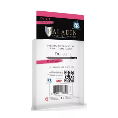 Paladin Sleeves - Detlef Premium Medium Wider 55x75mm (55 Sleeves)-DET-CLR
