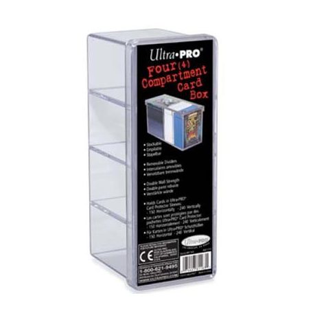 UP - 4-Compartment Card Storage Box - Clear-81163