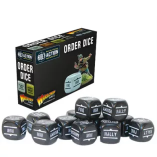 Bolt Action - Bolt Action Orders Dice - Black (12)-402616009