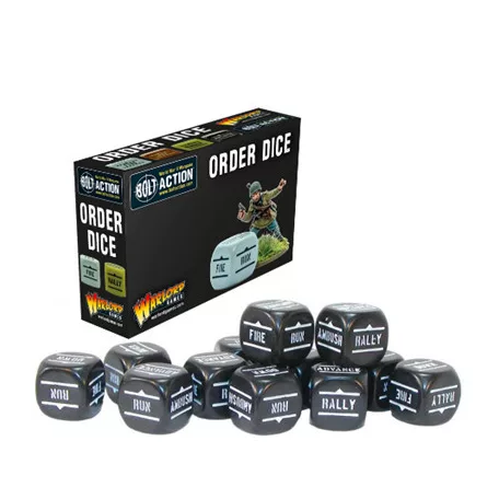 Bolt Action - Bolt Action Orders Dice - Black (12)-402616009