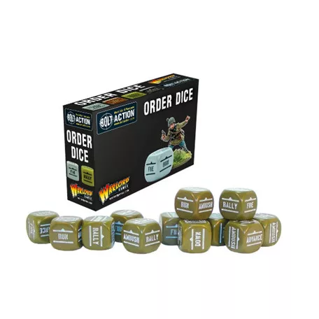 Bolt Action - Bolt Action Orders Dice - Olive Drab (12)-402616010