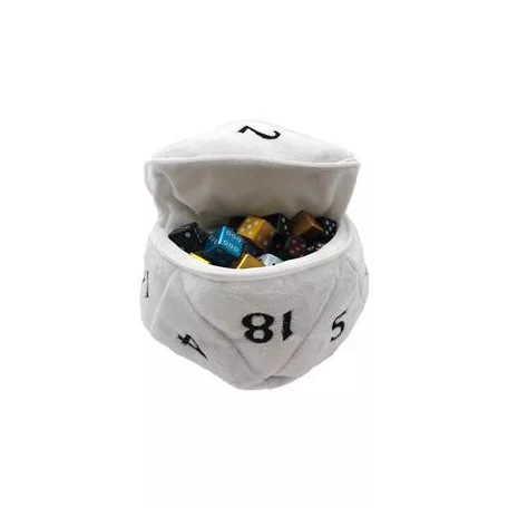UP - D20 Plush Dice Bag - White-15756