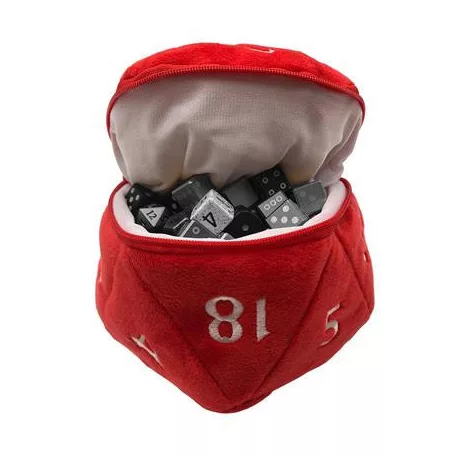 UP - D20 Plush Dice Bag - Red-15757