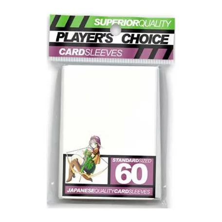Player's Choice Premium Standard Sized Card Sleeves - White (60 Sleeves)-PCA1011