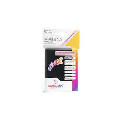 Gamegenic - PRIME Japanese Sized Sleeves Black (60 Sleeves)-GGS10116ML