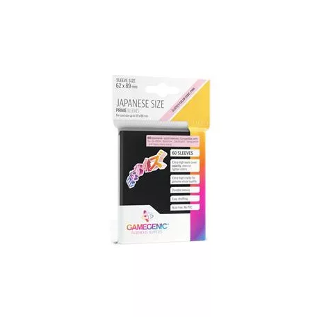 Gamegenic - PRIME Japanese Sized Sleeves Black (60 Sleeves)-GGS10116ML