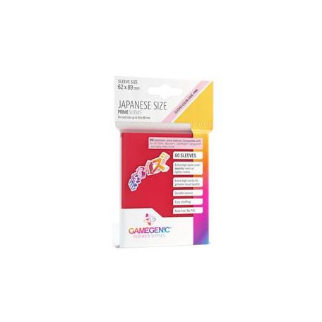Gamegenic - PRIME Japanese Sized Sleeves Red (60 Sleeves)-GGS10118ML
