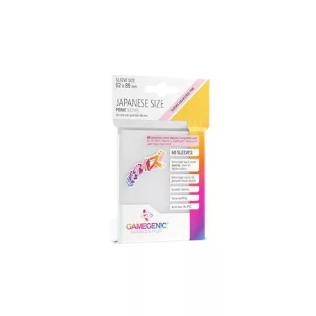 Gamegenic - PRIME Japanese Sized Sleeves White (60 Sleeves)-GGS10119ML