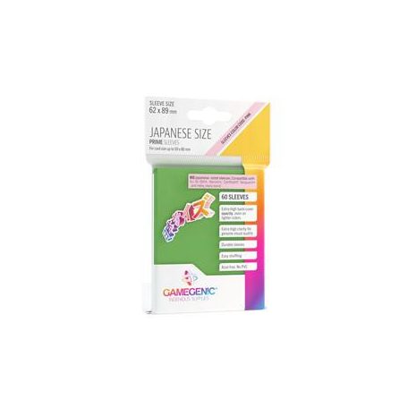Gamegenic - PRIME Japanese Sized Sleeves Green (60 Sleeves)-GGS10120ML