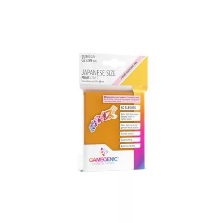 Gamegenic - PRIME Japanese Sized Sleeves Orange (60 Sleeves)-GGS10121ML