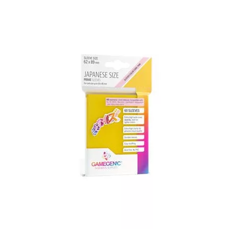 Gamegenic - PRIME Japanese Sized Sleeves Yellow (60 Sleeves)-GGS10122ML