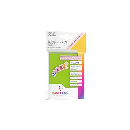 Gamegenic - PRIME Japanese Sized Sleeves Lime (60 Sleeves)-GGS10124ML